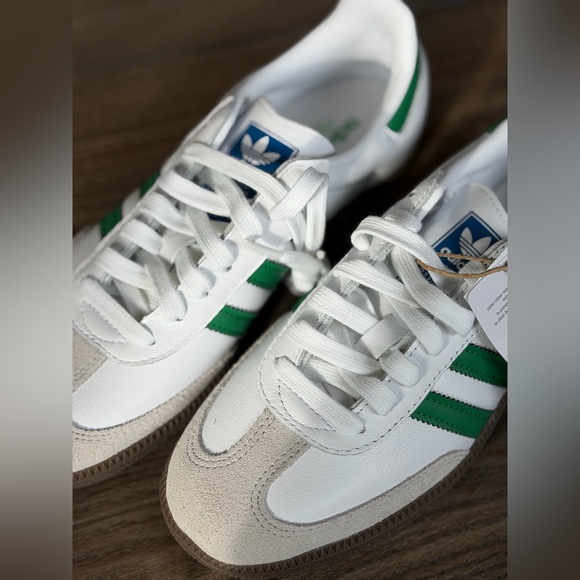 Adidas Samba White and Green Sneakers 7 - Picture 8 of 9